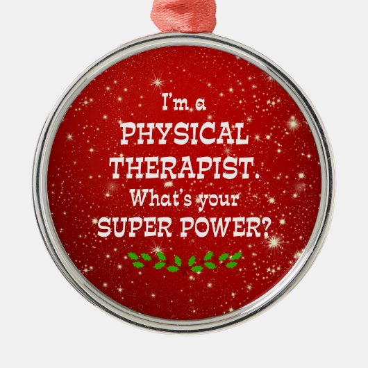 Fysieke therapist Super Power, kerstontwerp Metalen Ornament (Voorkant)