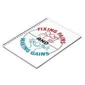 Fysieke therapistische fixeerpijnen en het maken v notitieboek (Linkerzijde)