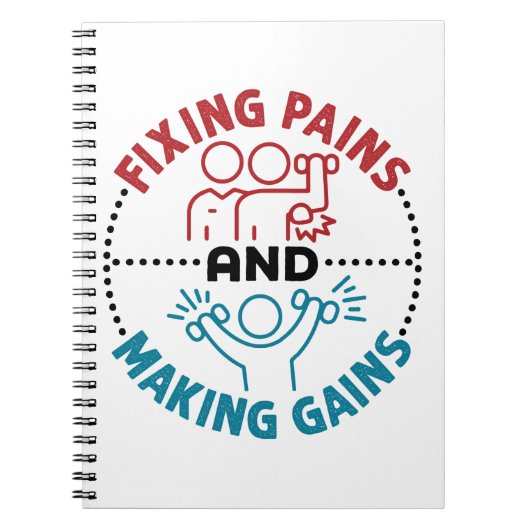 Fysieke therapistische fixeerpijnen en het maken v notitieboek (Voorkant)