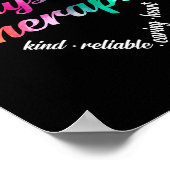 Fysieke Therapistische Heart Word Cloud Waterverf Poster (Hoek)