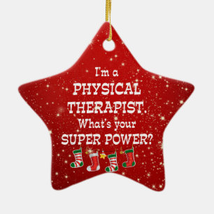 Fysieke Therapistische Super Power, kerstontwerp Keramisch Ornament
