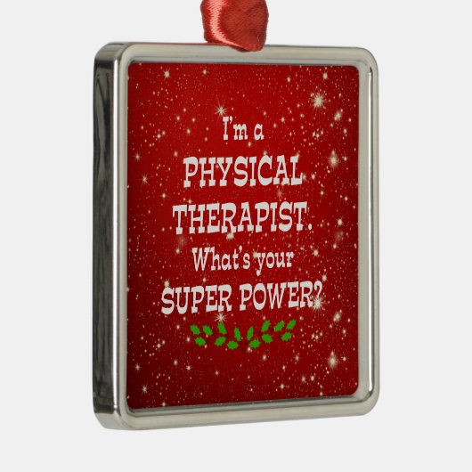 Fysieke Therapistische Super Power, kerstontwerp Metalen Ornament (Rechts)