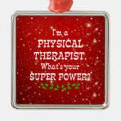 Fysieke Therapistische Super Power, kerstontwerp Metalen Ornament (Voorkant)
