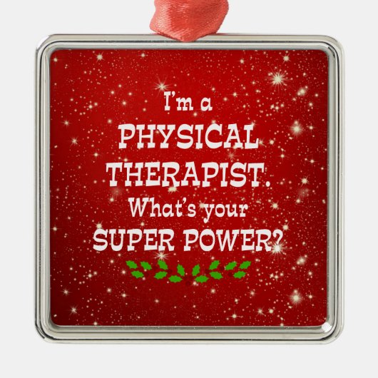 Fysieke Therapistische Super Power, kerstontwerp Metalen Ornament (Voorkant)