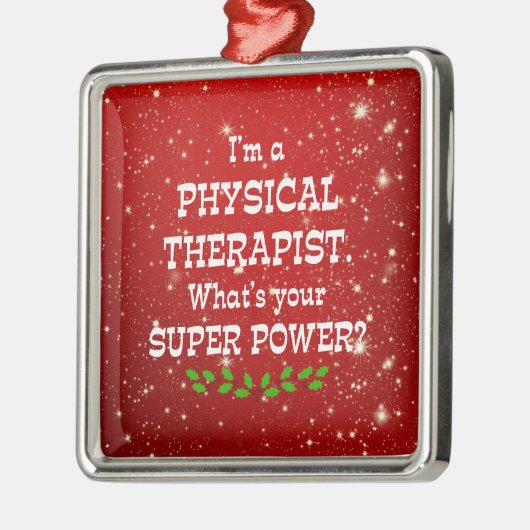 Fysieke Therapistische Super Power, kerstontwerp Metalen Ornament (Links)