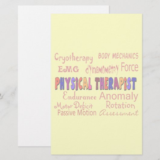 Fysieke Therapistische Terminologie Briefpapier (Voorkant / Achterkant)
