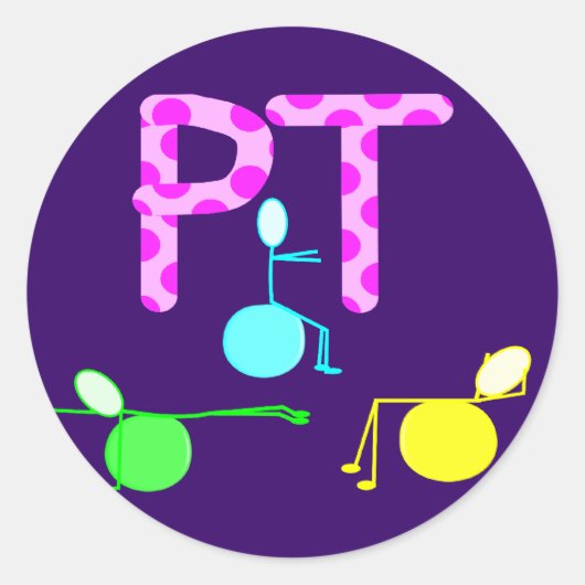 Fysieke therpist-cadeaus met unieke grafische kaar ronde sticker (Voorkant)