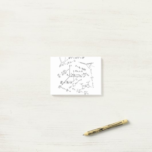 Fysieke vergelijkingen en formules post-it® notes (Op bureau)