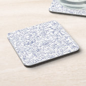 Fysieke vergelijkingen in blauwe pen // bier onderzetter (Linkerzijde)