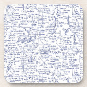 Fysieke vergelijkingen in blauwe pen // bier onderzetter (Voorkant)