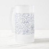 Fysieke vergelijkingen in blauwe pen // matglas bierpul (Voorkant links)