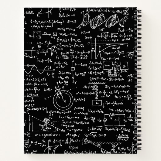 Fysieke vergelijkingen op zwart // notitieboek (Achterkant)