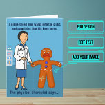 Fysieke vrouw Therapist Funny Birthday Design 3 Kaart<br><div class="desc">Op zoek naar de perfecte kaart voor die getalenteerde vrouw fysiotherapeut vriend van je, en wil je haar een goede lach geven? Je hoeft niet verder te kijken. Het ontwerp toont een Aziatische vrouw fysiotherapeut die praat met een peperkoekman. Binnen hebben we precies de juiste boodschap geschreven om tot het...</div>