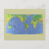 Fysieke Wereldkaart 1994 - Tectonische Borden - US Briefkaart (Voorkant)