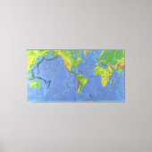 Fysieke Wereldkaart 1994 - Tectonische Borden - US Canvas Afdruk (Voorkant)