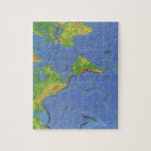 Fysieke Wereldkaart 1994 - Tectonische Borden - US Legpuzzel (Verticaal)