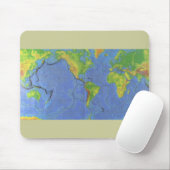 Fysieke Wereldkaart 1994 - Tectonische Borden - US Muismat (Met muis)