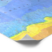 Fysieke Wereldkaart 1994 - Tectonische Borden - US Poster (Hoek)