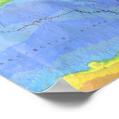Fysieke Wereldkaart 1994 - Tectonische Borden - US Poster (Hoek)