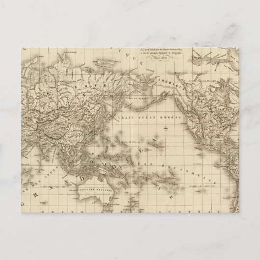 Fysieke wereldkaart briefkaart (Voorkant)