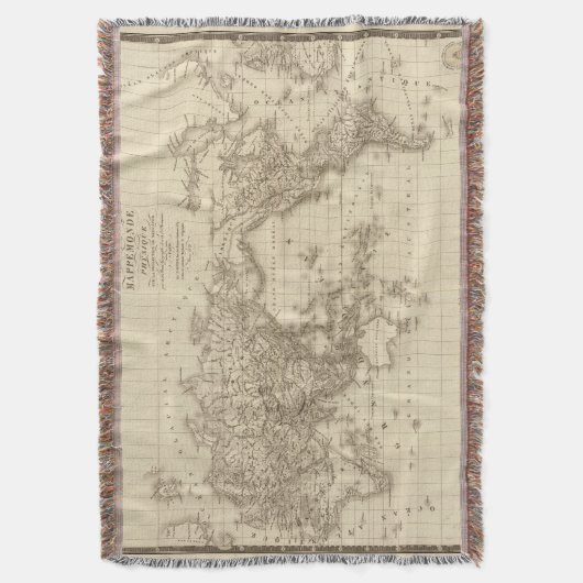 Fysieke wereldkaart deken (Voorkant Verticaal)