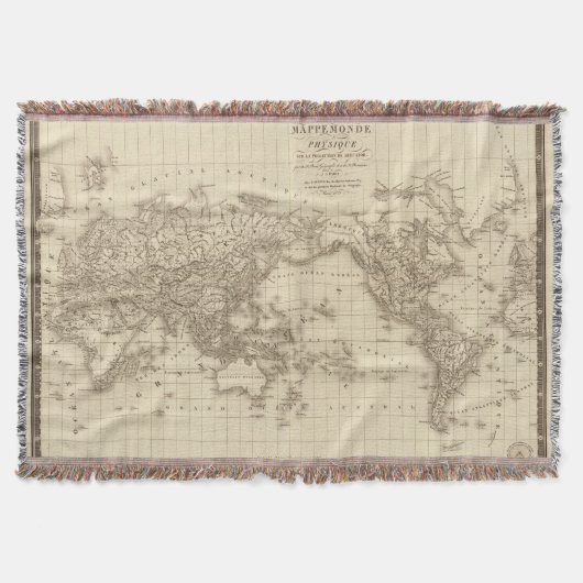 Fysieke wereldkaart deken (Voorkant)