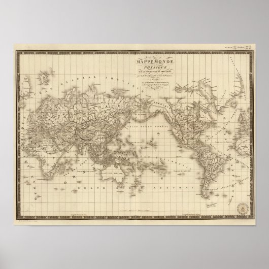Fysieke wereldkaart poster (Voorkant)