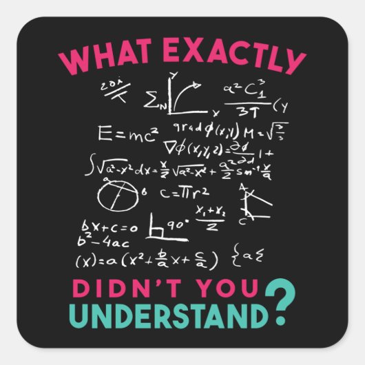 Fysieke Wiskunde Formule Joke Square Sticker (Voorkant)