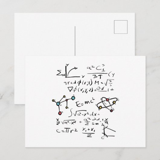 Fysieke Wiskunde Formule Leerleraar Moleculen Briefkaart (Voorkant / Achterkant)