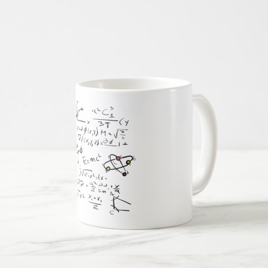 Fysieke Wiskunde Formule Leerleraar Moleculen Koffiemok (Voorkant rechts)