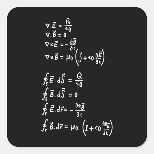 Fysieke Wiskunde Formule Studenten Leerleraar Uitn Vierkante Sticker (Voorkant)