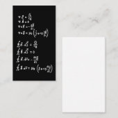 Fysieke Wiskunde Formule Studenten Leerleraar Uitn Visitekaartje (Voorkant / Achterkant)