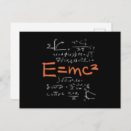 Fysieke Wiskunde Formule voor docent-student EMC2 Briefkaart (Voorkant / Achterkant)