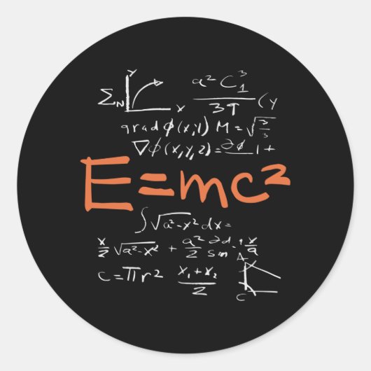 Fysieke Wiskunde Formule voor docent-student EMC2 Ronde Sticker (Voorkant)