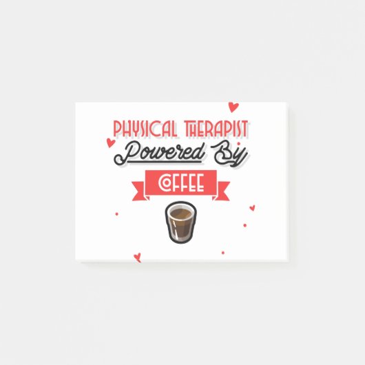 Fysiotherapeut aangedreven door koffie post-it® notes (Voorkant)