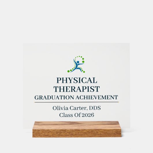 Fysiotherapeut Aangepaste Naam Sinds Jaar Acryl Bord (Voorkant)