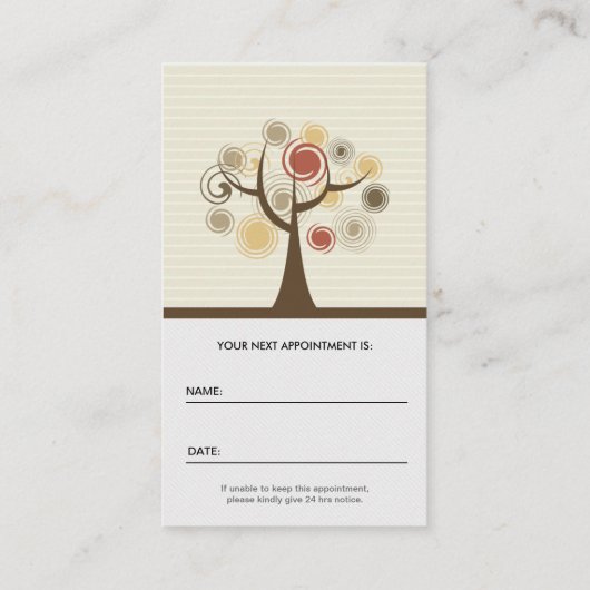 Fysiotherapeut Aanstelling - Elegant Natuurlijk Afsprakenkaartje (Achterkant)