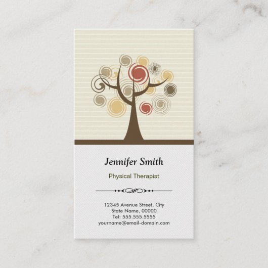 Fysiotherapeut Aanstelling - Elegant Natuurlijk Afsprakenkaartje (Voorkant)