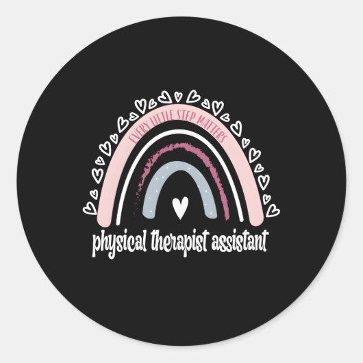 Fysiotherapeut Assistent Rainbow PTA Fysiek Ronde Sticker (Voorkant)