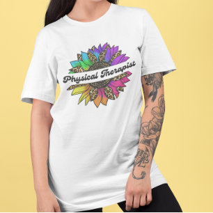 Fysiotherapeut beroep Rainbow Zonnebloem T-shirt