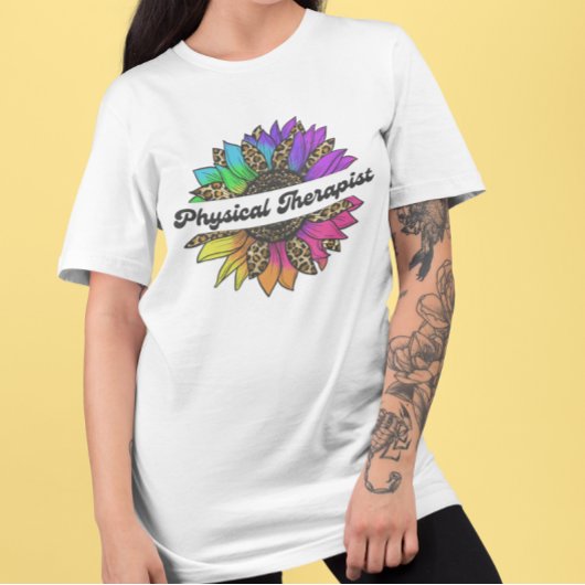Fysiotherapeut beroep Rainbow Zonnebloem T-shirt