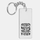 Fysiotherapeut bij dag Hondenliefhebber bij nacht Sleutelhanger (Voorkant Links)