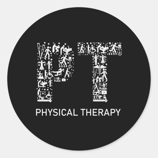 Fysiotherapeut Fysiotherapie PT maand Ronde Sticker (Voorkant)