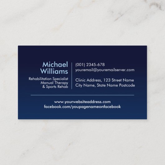 Fysiotherapeut - Fysiotherapie Visitekaartje (Achterkant)