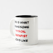 fysiotherapeut, geweldige tweekleurige koffiemok (Voorkant links)