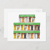 Fysiotherapeut Happy Kerstmis Cartoons Katten Feestdagenkaart (Voorkant / Achterkant)