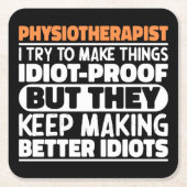 Fysiotherapeut Ik probeer dingen grappig te maken Kartonnen Onderzetters (Voorkant)