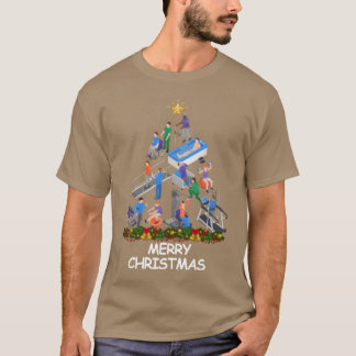 Fysiotherapeut Kerstboom Prettig kerstfeest meisje T-shirt