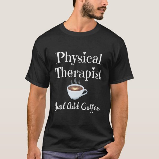 Fysiotherapeut Koffie Hij T-shirt (Voorkant)