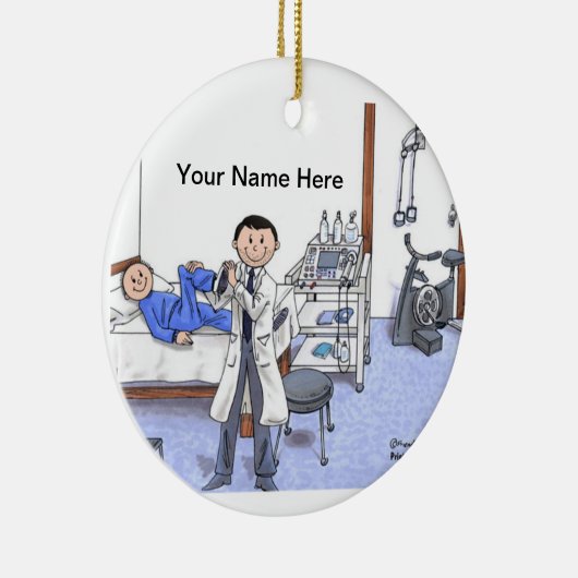 Fysiotherapeut, Mannelijk - Lichte Baard Keramisch Ornament (Rechts)